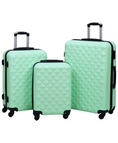 Set de valize cu carcasă rigidă, 3 piese, verde mentă, abs