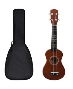 Set ukulele soprano, cu husă, pentru copii, natural, 21"