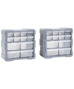 Organizatoare cu 12 sertare, 2 buc., 26,5 x 16 x 26 cm