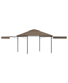 Pavilion extinsii duble acoperiș gri taupe 3x3x2,75 m 180 g/m²