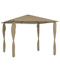 Pavilion cu huse pentru stâlpi, gri taupe, 3x3x2,6 m, 160 g/m²