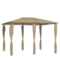 Pavilion cu huse pentru stâlpi, gri taupe, 3x4x2,6 m, 160 g/m²