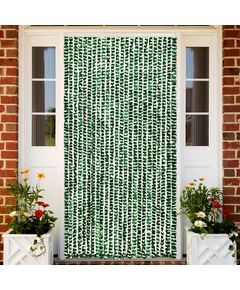 Perdea pentru insecte, verde și alb, 100 x 220 cm, chenille