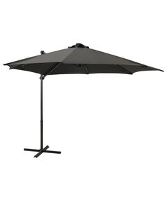 Umbrelă suspendată cu stâlp și led-uri, antracit, 300 cm