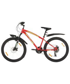 Bicicletă montană cu 21 viteze, roată 26 inci, 36 cm, roșu