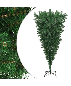 Pom de crăciun artificial inversat, cu suport, verde, 210 cm