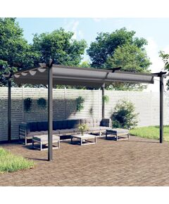 Pavilion de grădină, acoperiș retractabil, antracit, 4x3 m