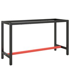 Cadru banc de lucru, negru mat/roșu mat, 140x50x79 cm, metal