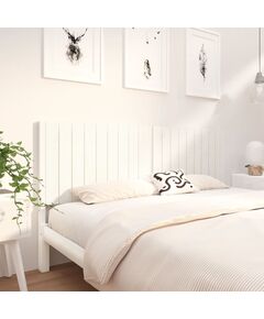 Tăblie de pat, alb, 185,5x4x100 cm, lemn masiv de pin