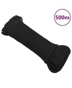 Frânghie de barcă, negru complet, 4 mm, 500 m, polipropilenă