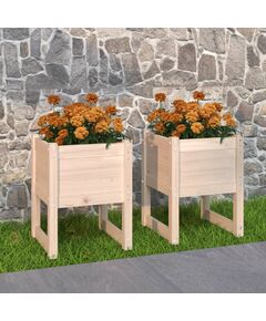 Jardiniere, 2 buc, 40x40x52,5 cm, lemn masiv de pin