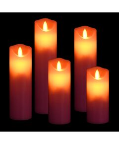 Set lumânări electrice cu led și telecomandă, 5 buc., alb cald