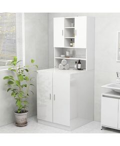 Dulap mașină de spălat, alb extralucios, 70,5x25,5x90 cm