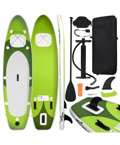 Set placă paddleboarding gonflabilă, verde, 330x76x10 cm