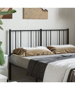 Tăblie de pat metalică, negru, 150 cm