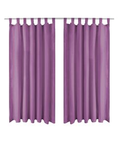 Draperii micro-satin cu bride, 2 buc, 140 x 175 cm, violet