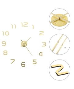 Ceas de perete 3d, auriu, 100 cm, xxl, design modern