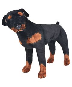 Jucărie de pluș câine rottweiler, negru și maro, xxl