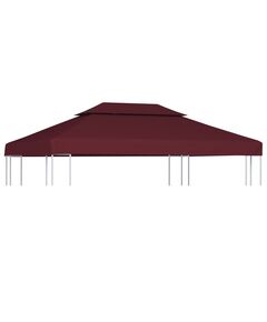 Acoperiș de pavilion, 2 niveluri, roșu bordo, 4x3 m, 310 g/m²