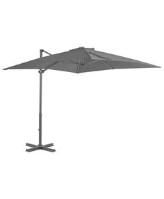 Umbrelă suspendată cu stâlp din aluminiu, antracit, 250x250 cm