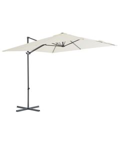 Umbrelă suspendată cu stâlp din oțel, nisipiu, 250 x 250 cm