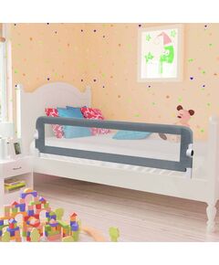 Balustradă de protecție pat copii, gri, 150x42 cm, poliester