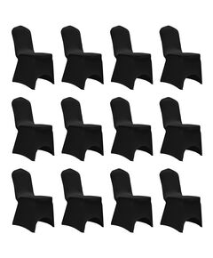 Huse elastice pentru scaun, 12 buc., negru