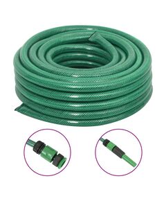 Furtun de grădină cu set de racorduri, verde, 0,9", 10 m, pvc