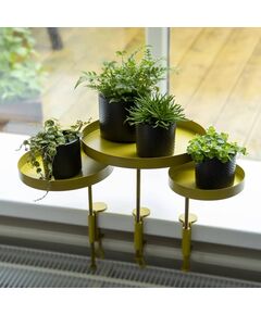 Esschert design tavă pentru plante cu clemă, auriu, rotund, s