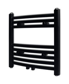 Radiator port-prosop încălzire centrală baie, curbat, negru 480x480 mm