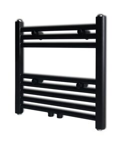 Radiator port-prosop încălzire centrală baie, drept, negru, 480x480 mm