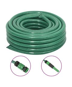 Furtun de grădină cu set de racorduri, verde, 50 m, pvc