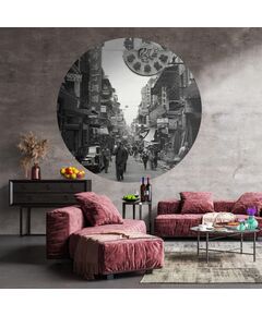 Wallart tapet în formă de cerc „hong kong the old days”, 190 cm