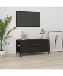 Comodă tv, negru, 102x44,5x50 cm, lemn prelucrat