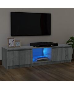 Comodă tv cu lumini led, gri sonoma, 120x30x35,5 cm