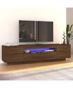 Comodă tv cu lumini led, stejar maro, 160x35x40 cm