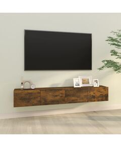 Comode tv, 2 buc., stejar fumuriu, 100x30x30 cm, lemn prelucrat