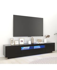 Comodă tv cu lumini led, negru, 200x35x40 cm