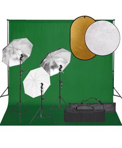 Set studio foto cu lumină, fundal și reflector