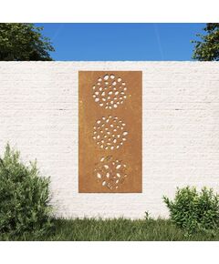 Decorație perete de grădină 105x55 cm design frunze oțel corten