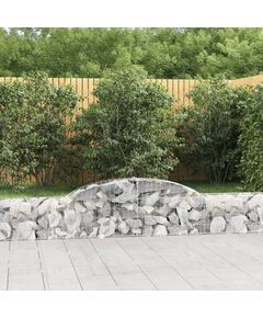 Coșuri gabion arcuite, 2 buc., 300x30x40/60 cm, fier galvanizat