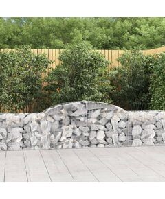 Coșuri gabion arcuite, 3 buc., 300x30x60/80 cm, fier galvanizat