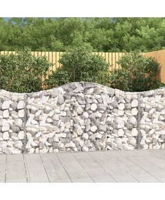 Coșuri gabion arcuite 2 buc, 200x30x100/120 cm fier galvanizat