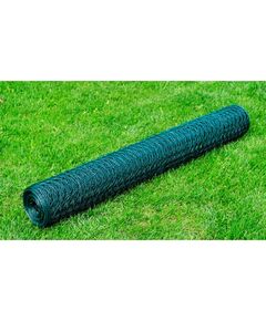 Plasă de sârmă găini, verde, 25 x 0,5 m, oțel galvanizat cu pvc