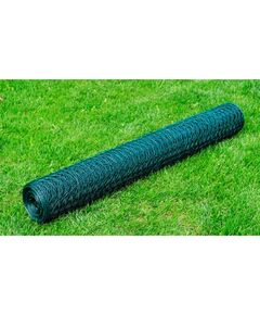 Plasă de sârmă găini, verde, 25x0,75 m, oțel galvanizat cu pvc