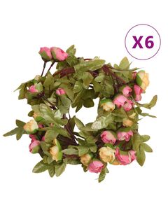 Ghirlande de flori artificiale, 6 buc., roz, 215 cm