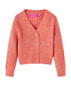 Cardigan pentru copii tricotat, roz mediu, 116