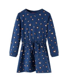 Rochie pentru copii cu mâneci lungi, bleumarin, 128