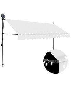 Copertină retractabilă manual cu led, crem, 350 cm