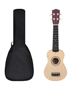 Set ukulele soprano, cu husă, pentru copii, natural, 21"